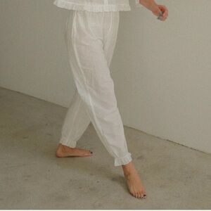 Sonderhaus White Ruffle Pajama Pants